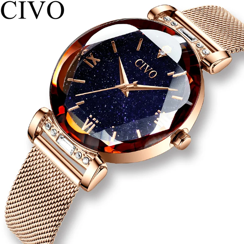 Cena CIVO moda kobiety zegarek luksusowe wodoodporne zegarki dla kobiet kwarcowy zegarek kwarcowy 2019 panie zegar na prezent Relogio Feminino