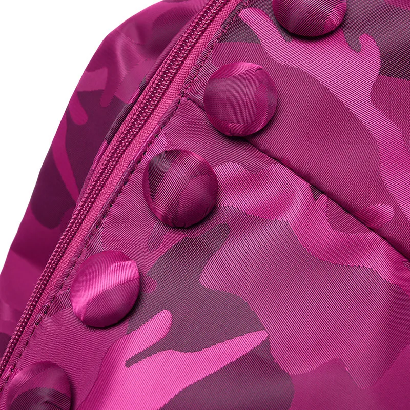 

Fashion Camouflage Nylon Cloth Backpack College Style Women's School Bag Versatile Button Anti-theft Backpack Send zong zi bao