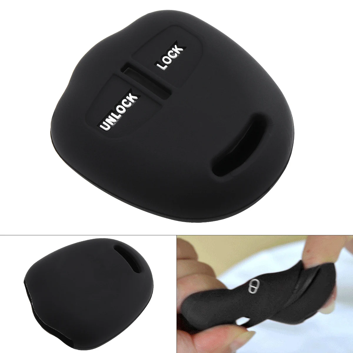 

2 Buttons Silicone Car Key Case Protector Holder for Triton Pajero Outlander ASX Lancer MIT8 Lama 2008-2012