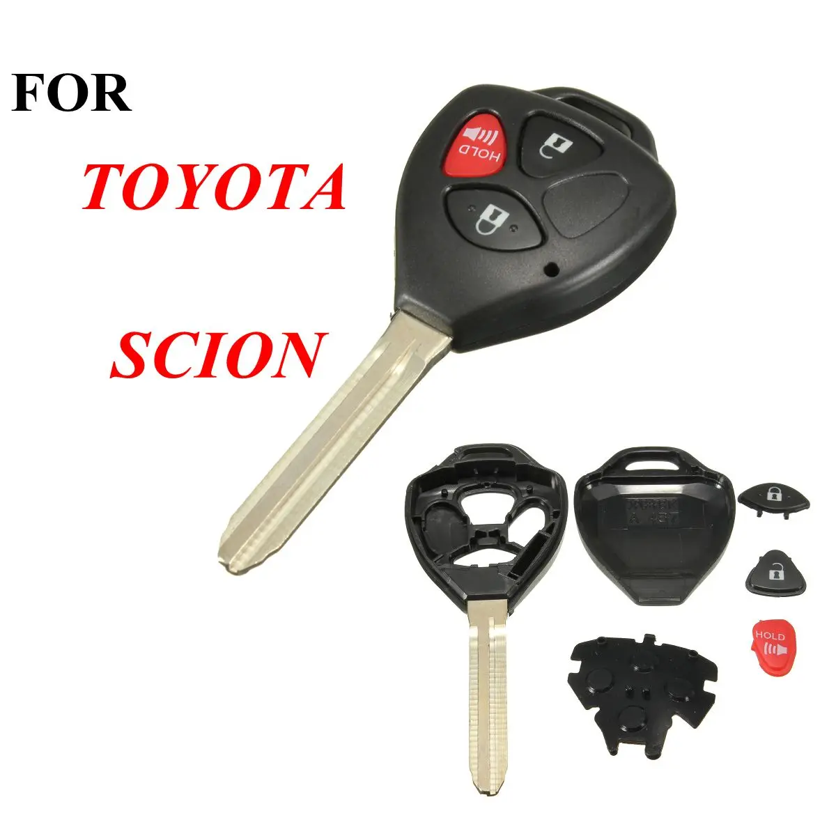 

Hot New 3 Buttons /4 buttons Remote Uncut Flip Key Case Shell Cover Without Battery For Toyota Scion Car Alarm Keyless Entry Fob