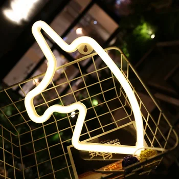 

Party Festival Decoration Neon Horse Head Indoor Night Light With Holder USB Battery Decorative Sign LED Light For Room New