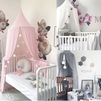 

2020 Baby Bed for newborns Chiffon Princess Canopy Bedcover Mosquito Net Curtain Bedding Dome Baby Room Decor Boys Girls Crib