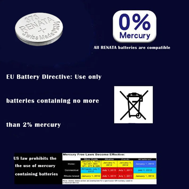 2 шт./лот Renata 373, оксид серебра часы батарея длительный SR916SW 916 швейцарские Кнопки Монета батареи