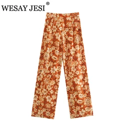 Vesi – pantalon décontracté taille haute pour femme, vêtement Chic à imprimé Floral, Streetwear avec fermeture éclair, mode automne 2021 