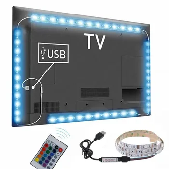 

LED TV Backlight USB LED Strip Light TV Backlighting Home Theater Lighting for Xmas Decoration with Remote Control (0.5M/1M/2M)