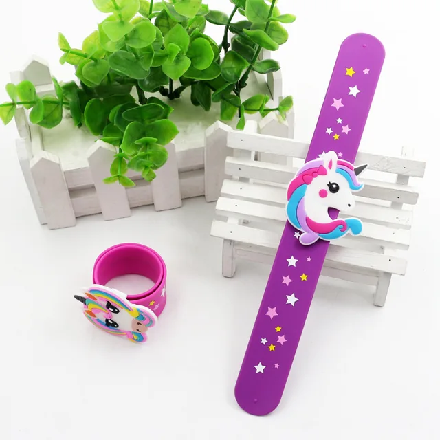 New Unicorn Party Rubber Bangle Bracelet Unicornio Birthday Party Decorations Kids Gifts Baby Shower Boy Girl Event Party Favors purple new