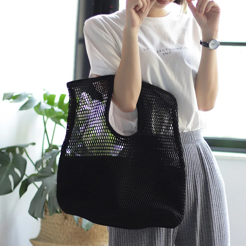 Canvas Ladies Shopping Bag Large Capacity Reusable Tote Bags Fashion Purple Flower Letter Printing Women's Shoulder Handbag