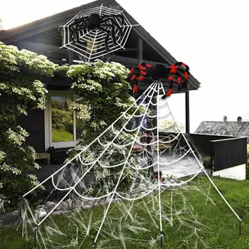 

Triangle Oversized Stretchy Giant Spider Wed Halloween Cobweb Halloween Spiders Web House Decor Cosplay Bar Window Atmosphere
