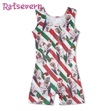 RAISEVERN, рождественские детские комбинезоны для гимнастики с 3D-принтом кота, комбинезоны унисекс костюм для подвижных игр для мальчика без рукавов с милым принтом животных