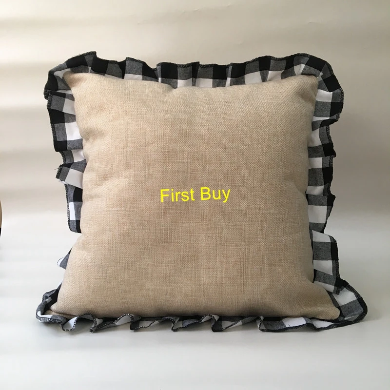 plaid ruffle pillow cover (4)