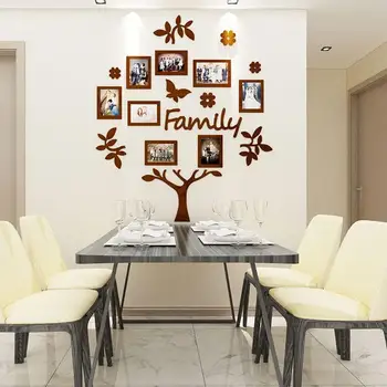 

Creative Family Photo Frame Tree Wall Sticker Home Decor Living Room Wallpaper Black Murals Wedding Memory Decals Modern Posters