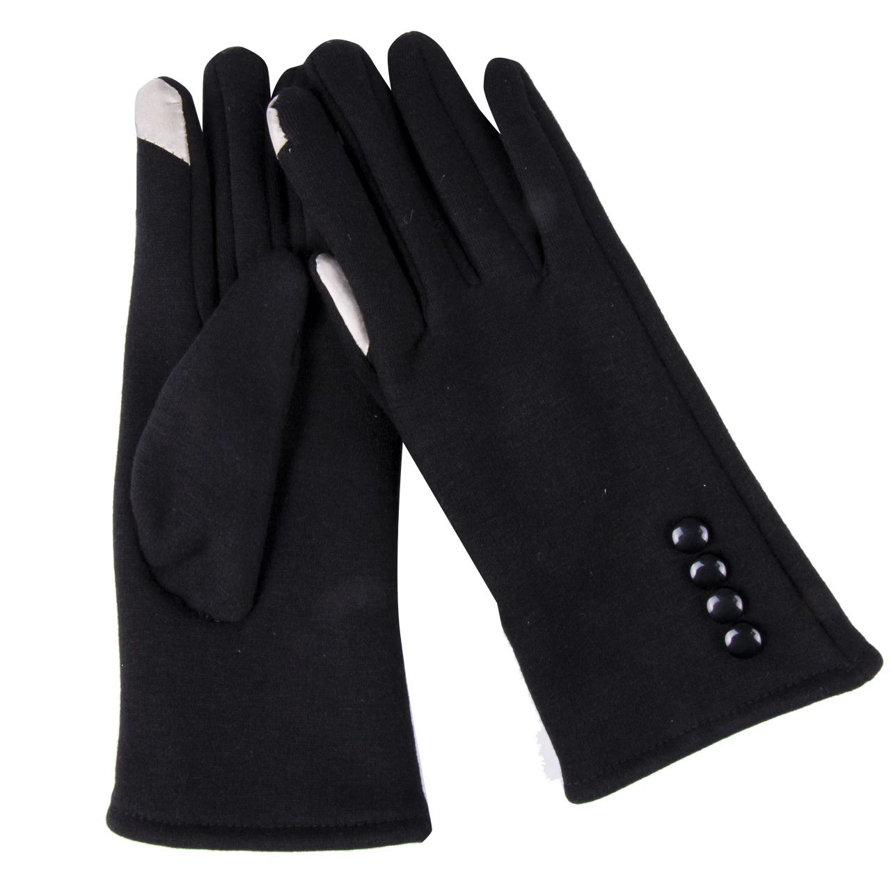 Мужские и женские зимние перчатки с теплоизоляцией, сенсорные зимние теплые перчатки для смартфонов - Цвет: Черный