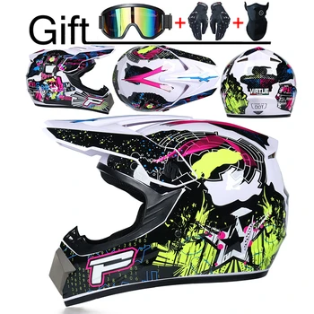 

Professional Motorcycle Helmet Motor Off-road Helmet Downhill Racing New Motocross Casque Moto Helmet 3 Free Gift Suitable Kid