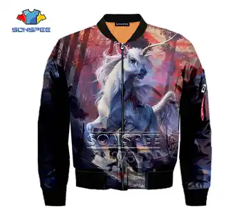 

SONSPEE Adult Kids Unicorn Tiger horse Harajuku 3d Print Flying jacket Man Female coat sweatshirt Boys Clothes Keep warm J14