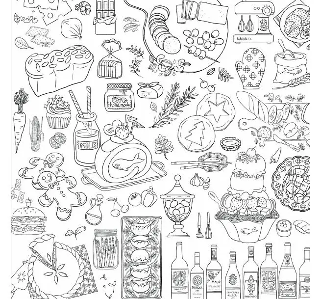 Korea Coloring and the Food delicious light time graffiti book food coloring book coloring books for kids
