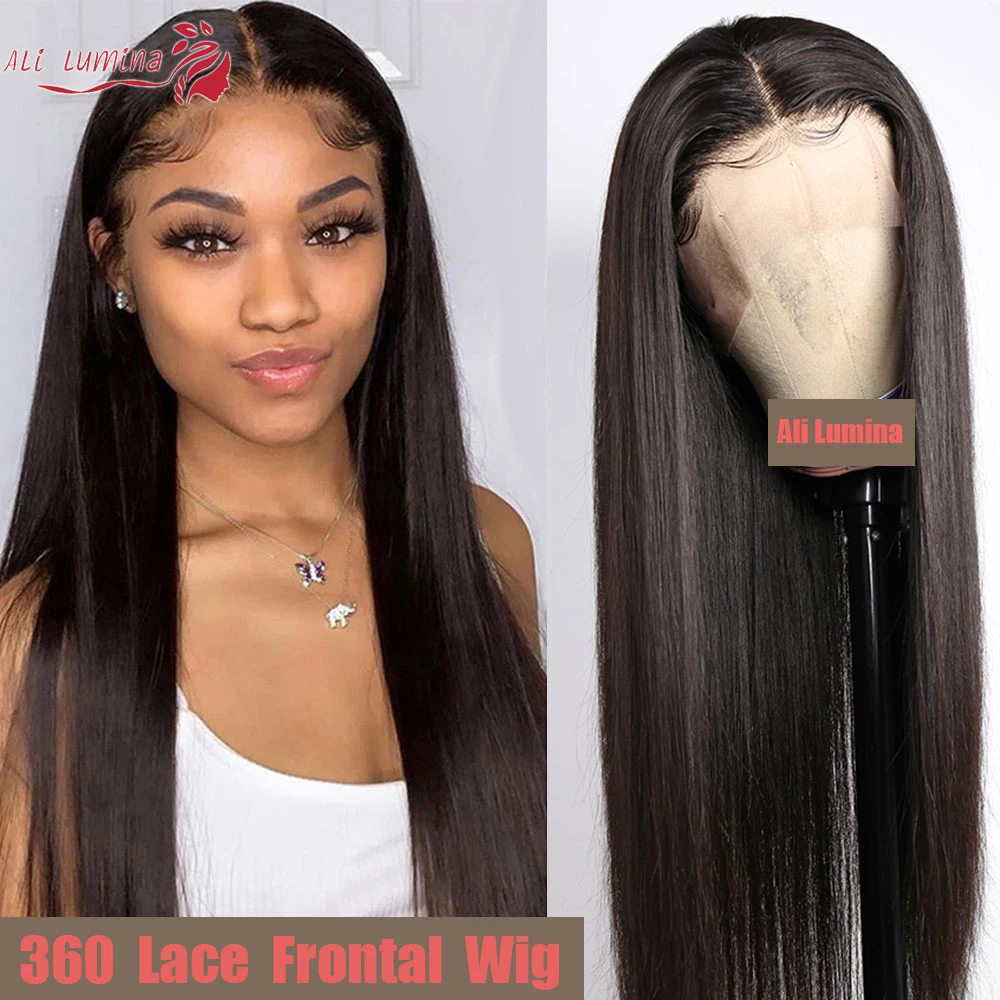 

360 Lace Frontal Wig Pre Plucked With Baby Hair 10-26 Inch Peruvian Straight Wigs 150% 180% Remy Natural Wigs For Black Women