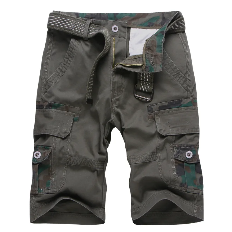 Deals New Men Shorts Cotton Casual Camouflage Cargo Shorts Mens Summer Loose Workout Shorts Fashion Pockets Military Work Clothes Men