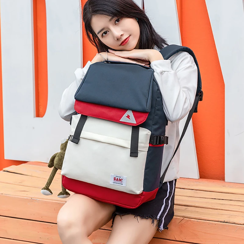 Женский рюкзак для ноутбука конфетного цвета с usb-зарядкой водонепроницаемый