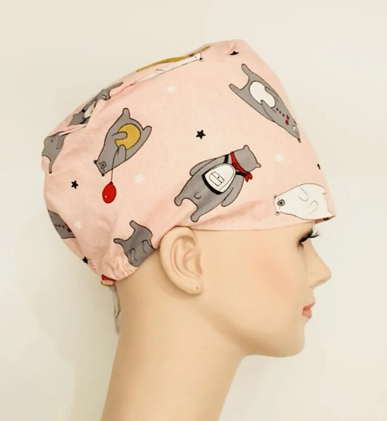 

Operating Cap Nurse Doctor's Cap Anesthesia Icu Cotton Printed Barrel Cap Tightening Regulation Female