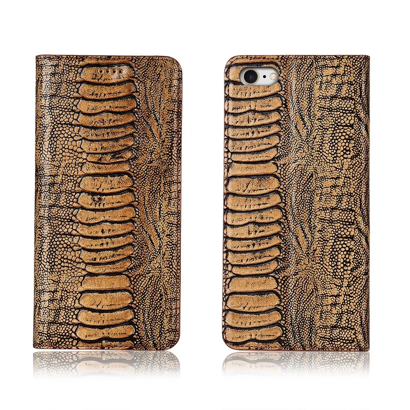 

Ostrich foot pattern genuine leahther phone bag for Apple iphone 6S Plus magnetic phone case for iPhone 6S flip cover funda capa