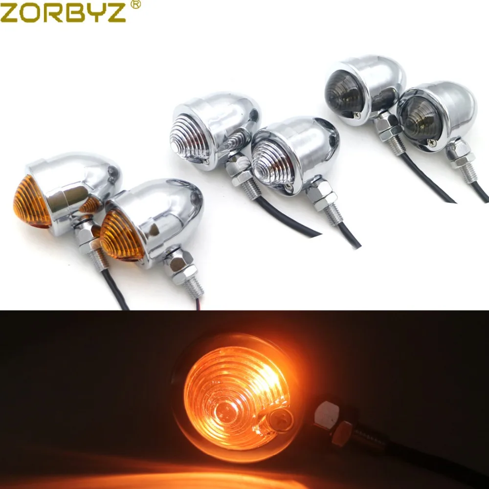 ZORBYZ 2X Мотоцикл хром Тяжелый металл Пуля поворотник указатель поворота для Harley Honda Yamaha Suzuki