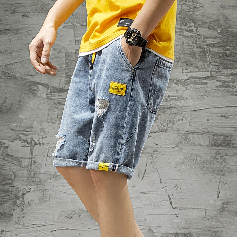 mens denim shorts knee length