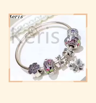 

High Quality Reproduction 1:1 100% Silver Profusion Color Decorative Beads Beads Bracelet Free Delivery