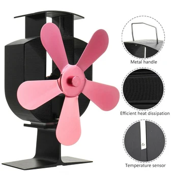 

1pc 5 Blades Heater Stove Fan Heat Self-Powered Wood Stove Fan 180-210 CFM 1100-1600RPM Tool Part Accessories