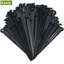 50-200 pièces durables 1/4 ''c-type crochet tige fixe monture de Support piquets pour 4/7mm tuyau pot de fleurs goutte à goutte Irrigation raccord serre(China)