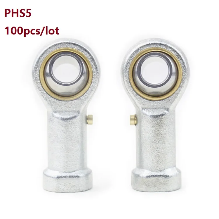 

100pcs/lot PHS5 Rod Ends Bearings Fish Eye Rod End Joint Bearing hole 5mm female thread ball joint bearing right/left hand