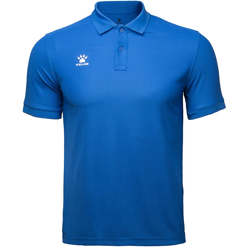 Polo Shirt KELME Men's Training Polo T-Shirt Summer Running Cotton Casual Short Sleeve Tops 3891064