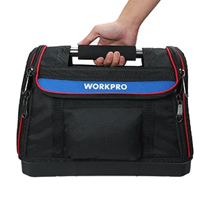 Сумка для инструментов WORKPRO с открытым верхом 15 дюймов, сверхпрочная сумка для хранения инструментов, органайзер для инструментов, многофункциональная сумка, мужская сумка через плечо для инструментов
