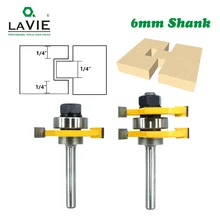 LAVIE 6mm Tong Groove Router Bit Set 3/4