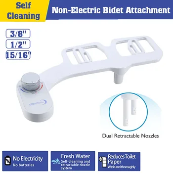 

Non-Electric Bidet Attachment Toilet Bidet Seat Self-Cleaning Nozzle-Fresh Water Bidet Sprayer Mechanical Muslim Shattaf Washing