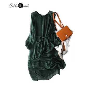 

Silviye Summer slim dress silk dress women's mulberry silk French A-line dress 2020 NEW