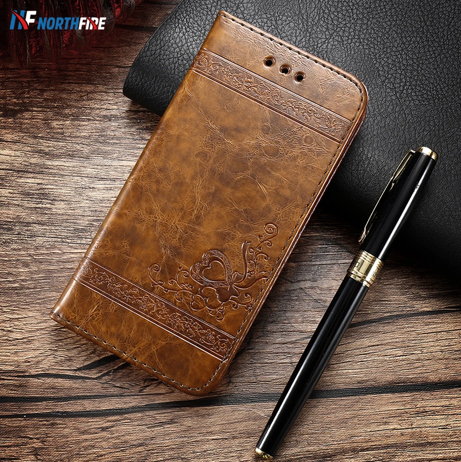 

NORTHFIRE Flip Retro PU Leather Case Bag For iPhone XR/X/XS Max 6/6S/7/7 Plus 5/5S/SE Phone Holder Stand Embossing Cover Pouch