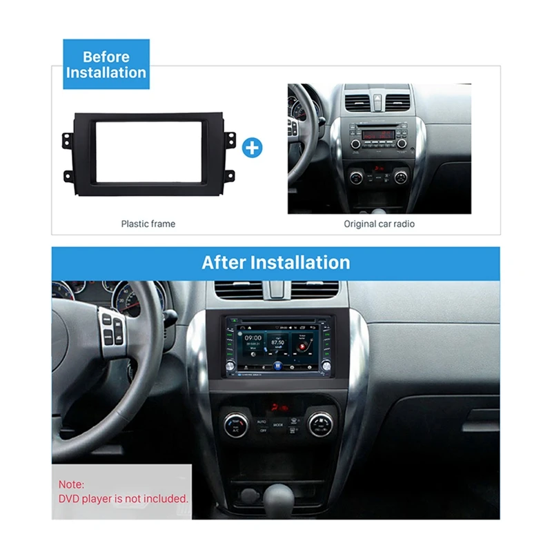 2Din Автомобильная стерео радио Панель Аудио отделка рамка для Suzuki SX4 2007-2013 для Fiat Sedici 2005
