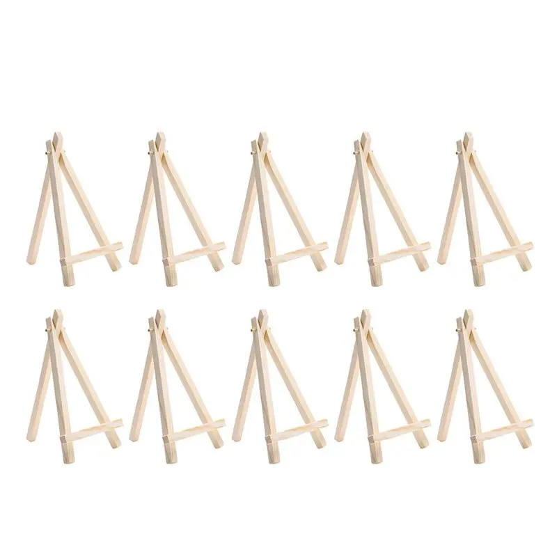 10pcs Mini Wooden Artist Easel-triangle Wedding Table Stand Display Holder  - 15 X 8 Cm