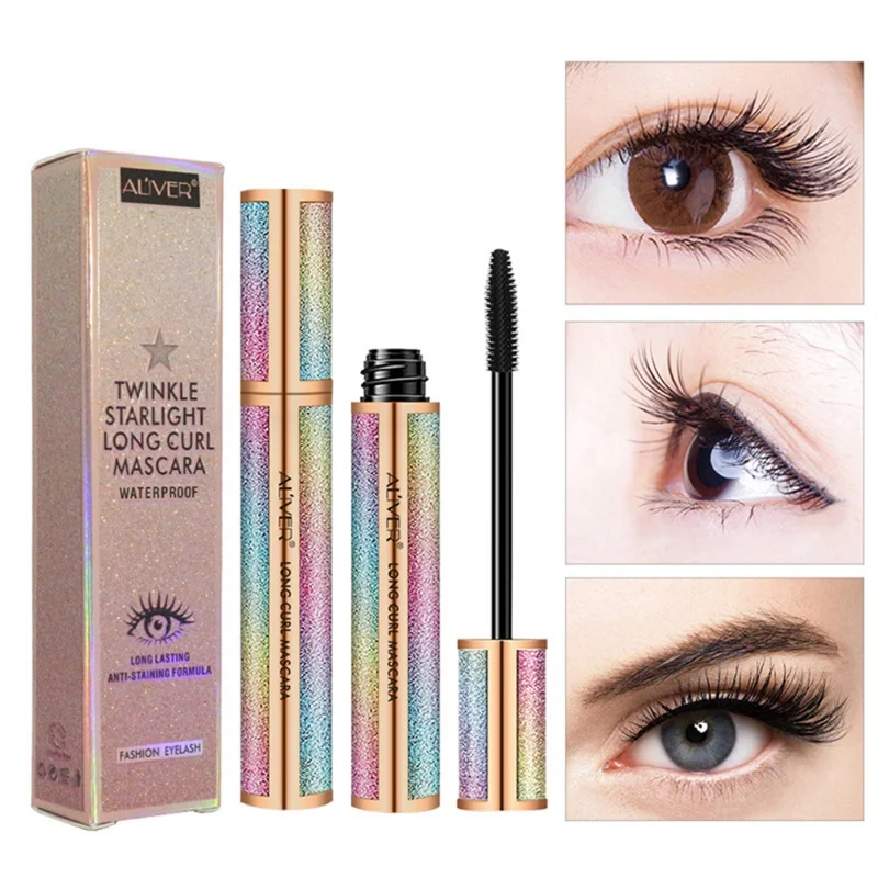 Звезда Блеск Mascara длительный Водонепроницаемый устойчивый к пятнам, быстро сохнут, тушь для ресниц и бровей