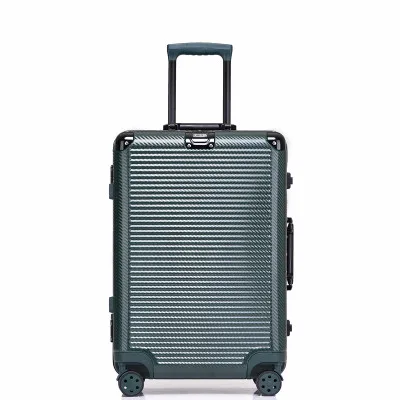 Популярный чемодан на колёсиках, роскошная алюминиевая рама, Спиннер, сумка на колесиках, чемодан, сумка для мужчин и женщин, деловая дорожная сумка - Цвет: Green