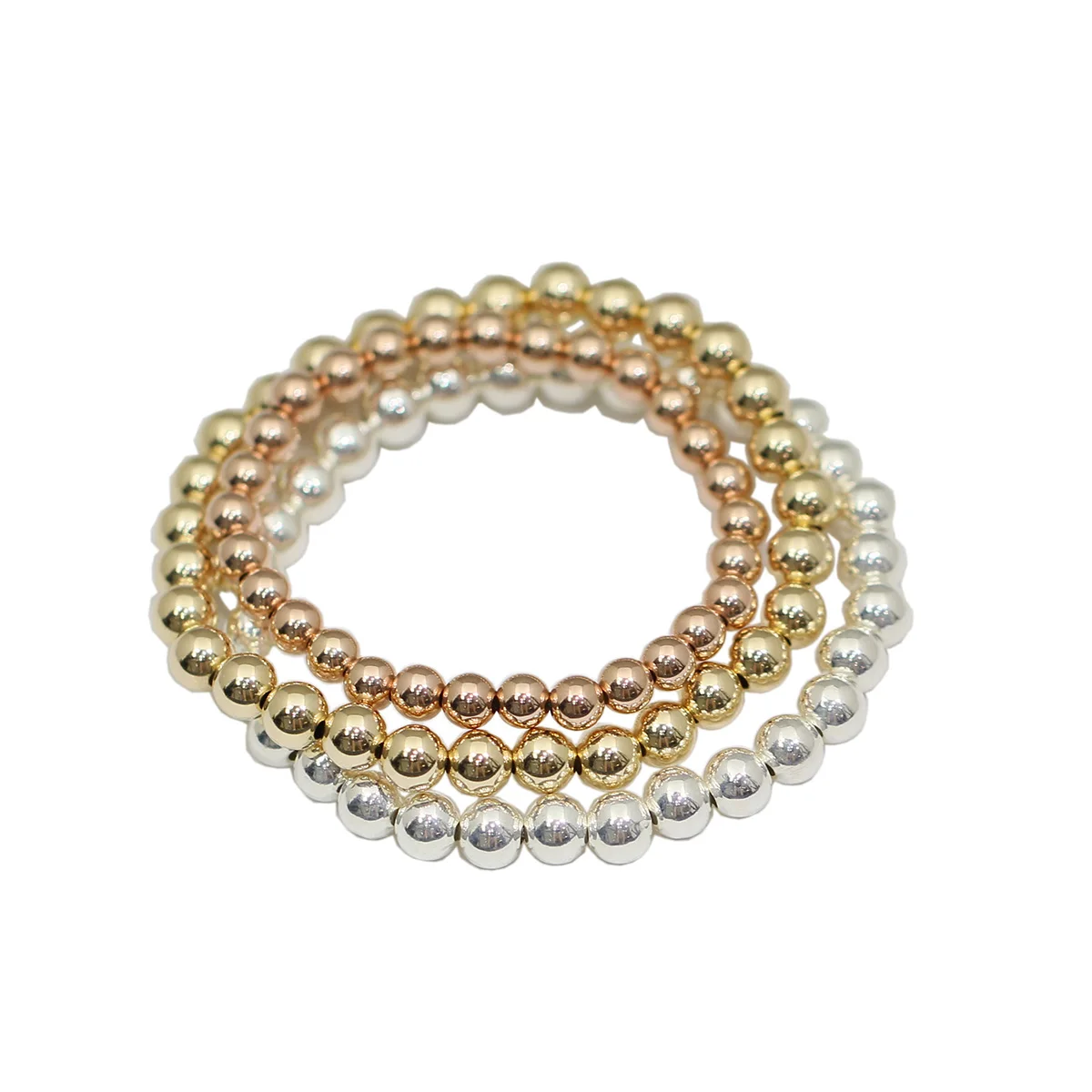 Beadsnice ID40012smt4 многослойный браслет из бисера 2 мм-6 мм Ювелирные изделия ручной работы с золотым наполнением/Стерлинговое Серебро/розовое золото на выбор