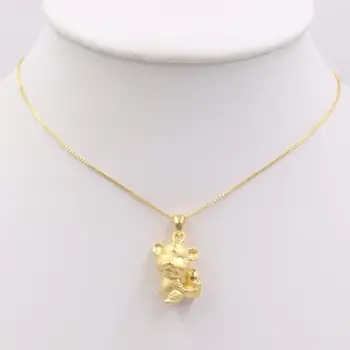 

New Pure 24K Yellow Gold Three-dimensional Pendant 24x13mm Tiger 2.66g NO Necklace