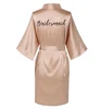 Satin Silk Robes Plus Size Wedding BathRobe Bride Bridesmaid Dress Gown Women Clothing Sleepwear Maid of Honor Rose Gold ► Photo 3/6