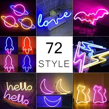 Neon-Light Wedding-Decoration Rainbow Xmas-Gift 72-Styles Colorful Home-Party Led 