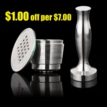 Многоразового многоразовые капсулы с фильтром для кофемашины Nespresso Кофе капсулы Нержавеющая сталь кофе-капсулы Nespresso мясорубки набор бариста Кофе чайник Инструмент