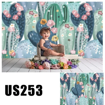 

Cactus Pink Flower Floral Birthday Photography Backdrop Newborn Baby Portrait Photocall Photophone Photo Studio Background US253