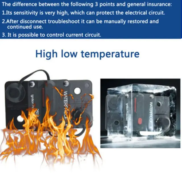 GOTOTOP Disjoncteur CC Disjoncteur Réarmement Manuel 1/4in Protection