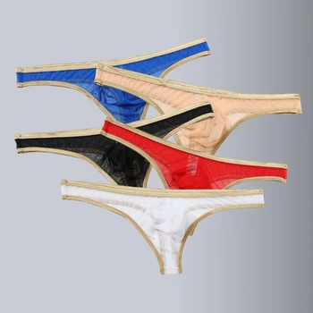 

Men's Underwear Sexy Lace Thong Low-rise Thin Seamless Breathable Thong Mens Briefs Gay Underwear 3pcs/ lot Large Size XL XXL
