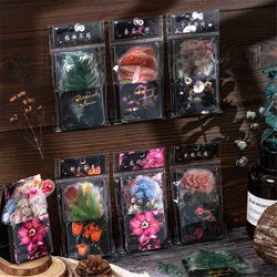 40pcs Vintage Leaves Flowers PET Sticker Journal Flakes DIY Diary Decor Stickers Scrapbook Cute Stationery Crafts Supplies