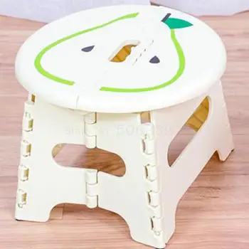 

Thickened Folding Stool Cartoon Plastic Portable Low Stool Outdoor Creative Train Small Bench Adult
